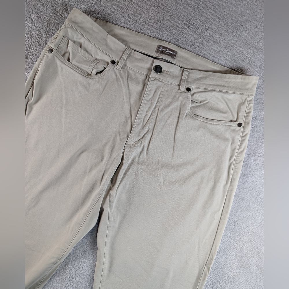 Hickey Freeman Khaki Chino Pants Mens 34x30 Straight Leg Classic‎